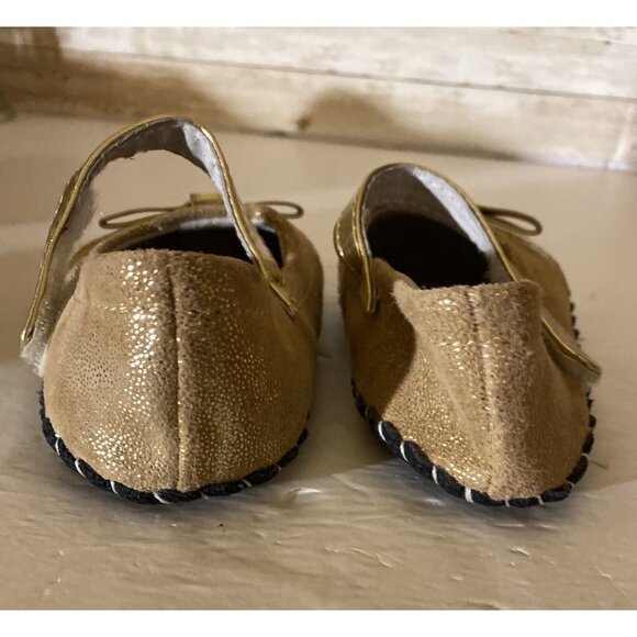 Pediped Girl Baby Gold Leather Sole Mary Jane Shoes Sz 12-18 Mos. US 5-5.5 EU 20 - Picture 3 of 14